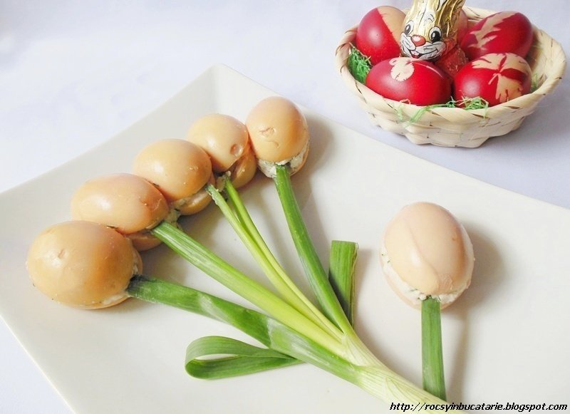 Lalele umplute cu crema de branza