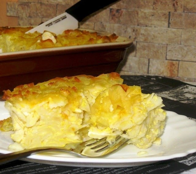 Budinca cu penne si telemea de oaie