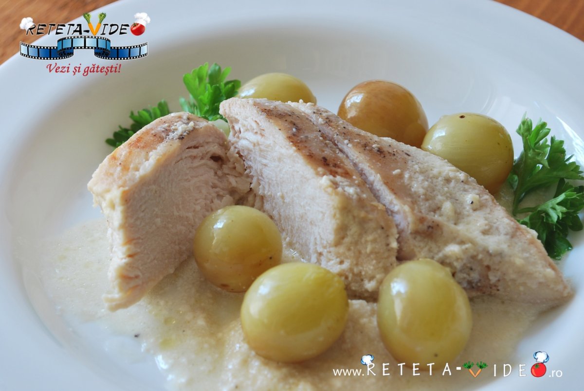 Pui cu struguri si sampanie