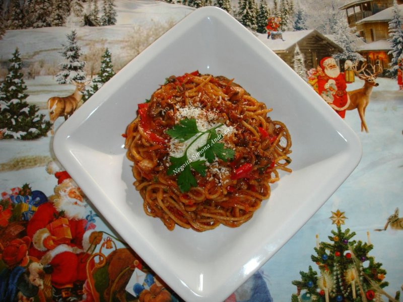 Spaghete cu legume si kaizer