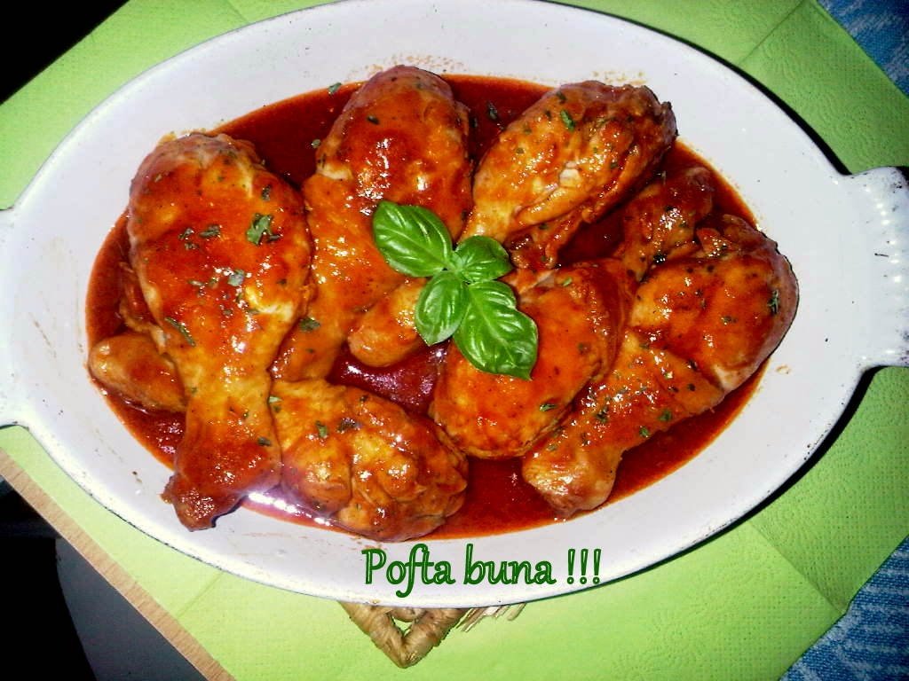 Ciocanele de pui in sos de rosii