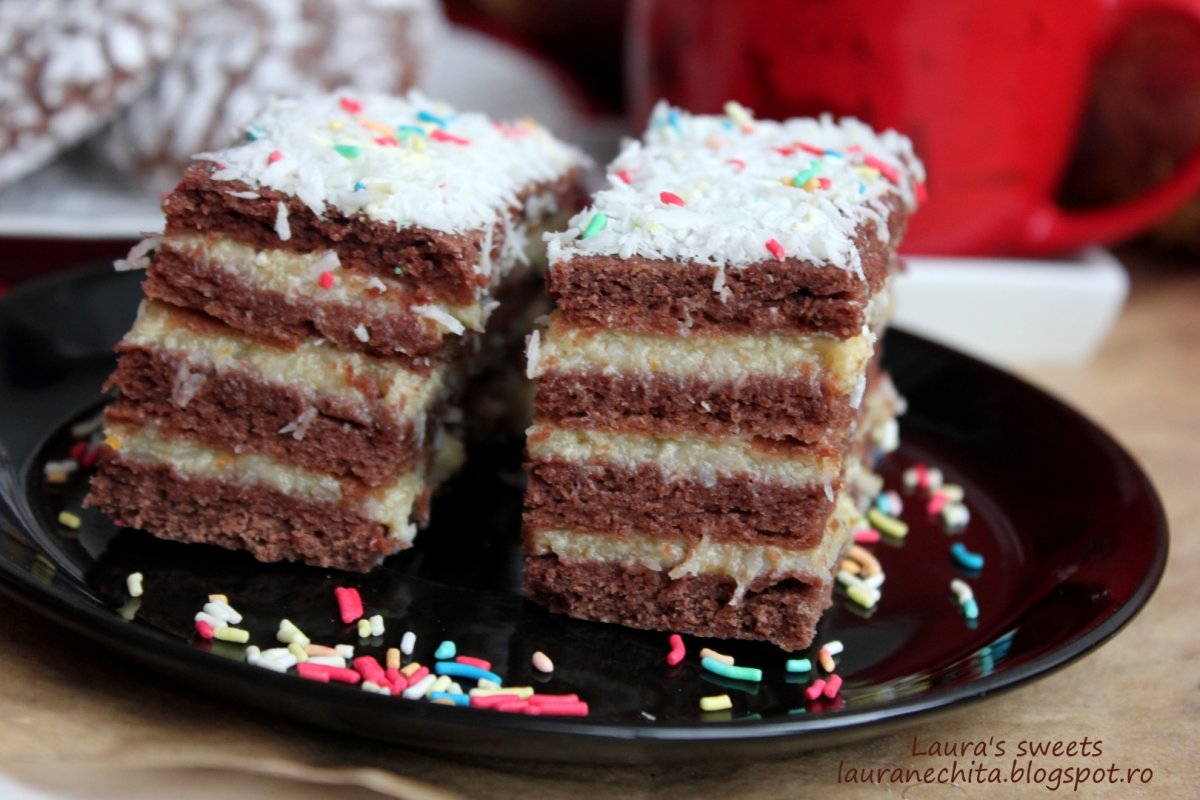 Prajitura cu foi si crema de portocale