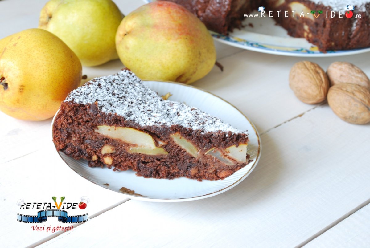 Prajitura cu pere si ciocolata