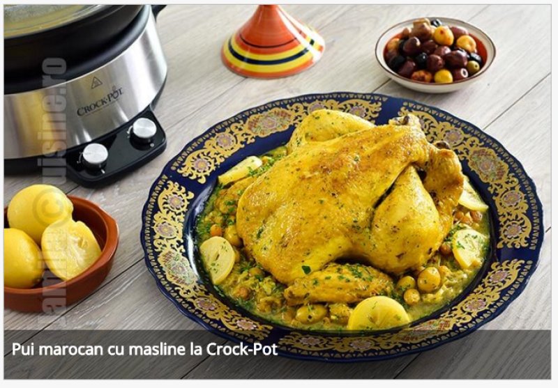 Cum sa faci pui marocan cu masline la Crock-Pot, dupa o reteta de Jamila Cuisine