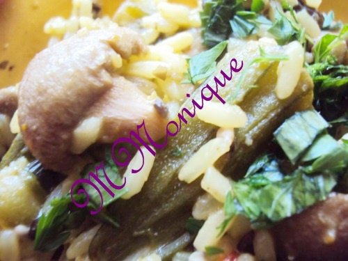 Bame cu ciuperci si orez