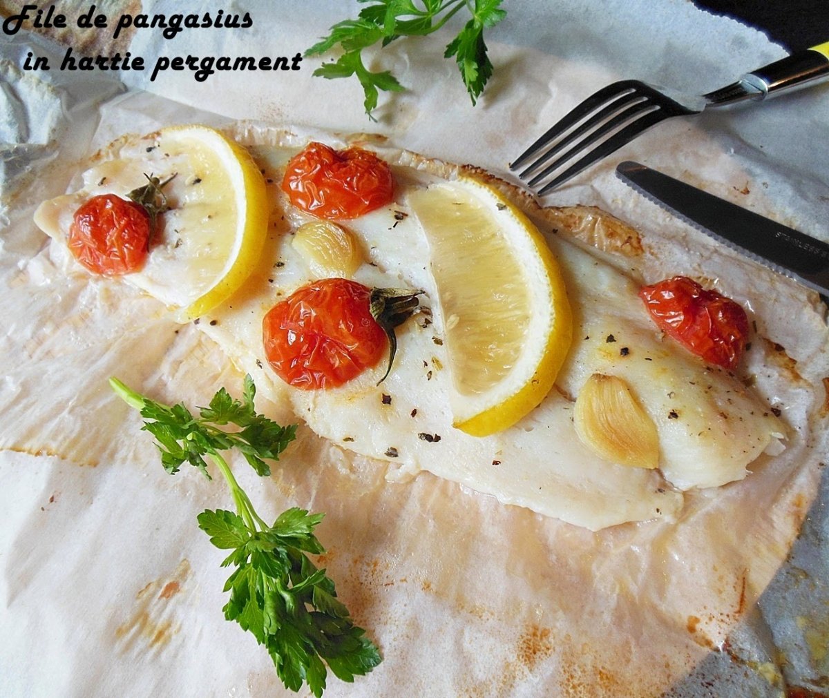 File de pangasius in hartie pergament