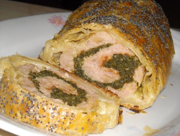 Rulada cu carne si spanac