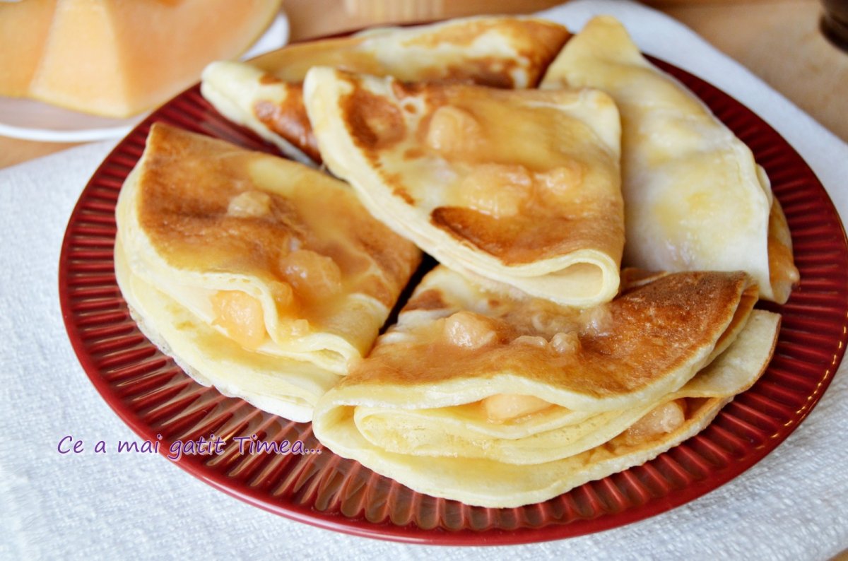 Clătite pufoase reţetă cu pepene galben