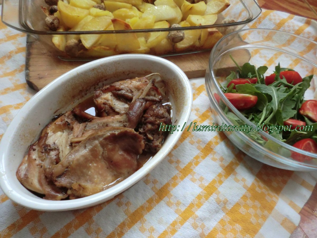 Iepure cu rozmarin, cimbru si lamaie reteta dupa Jamie Oliver