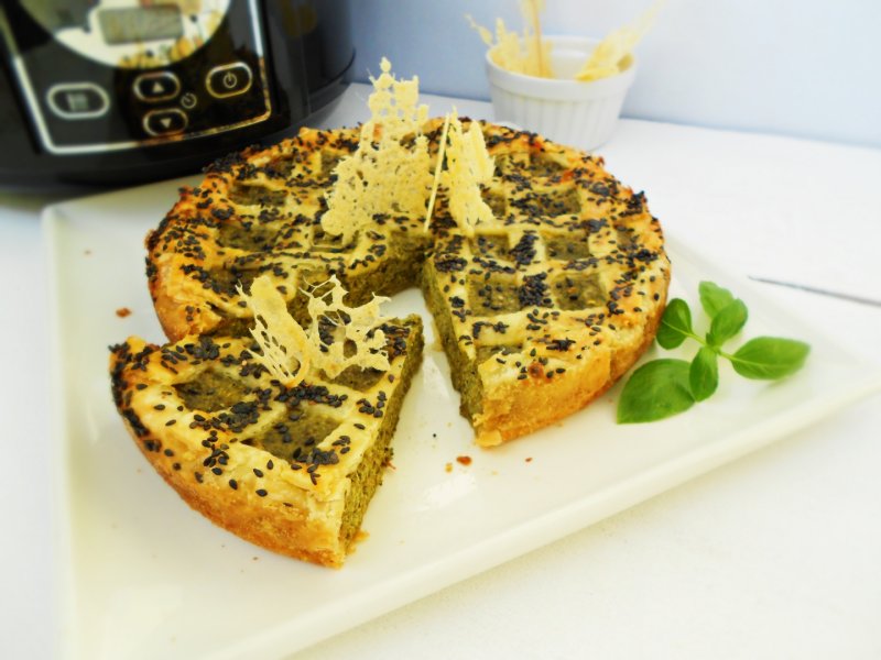 Tartă cu spanac și brânzeturi la Crock Pot