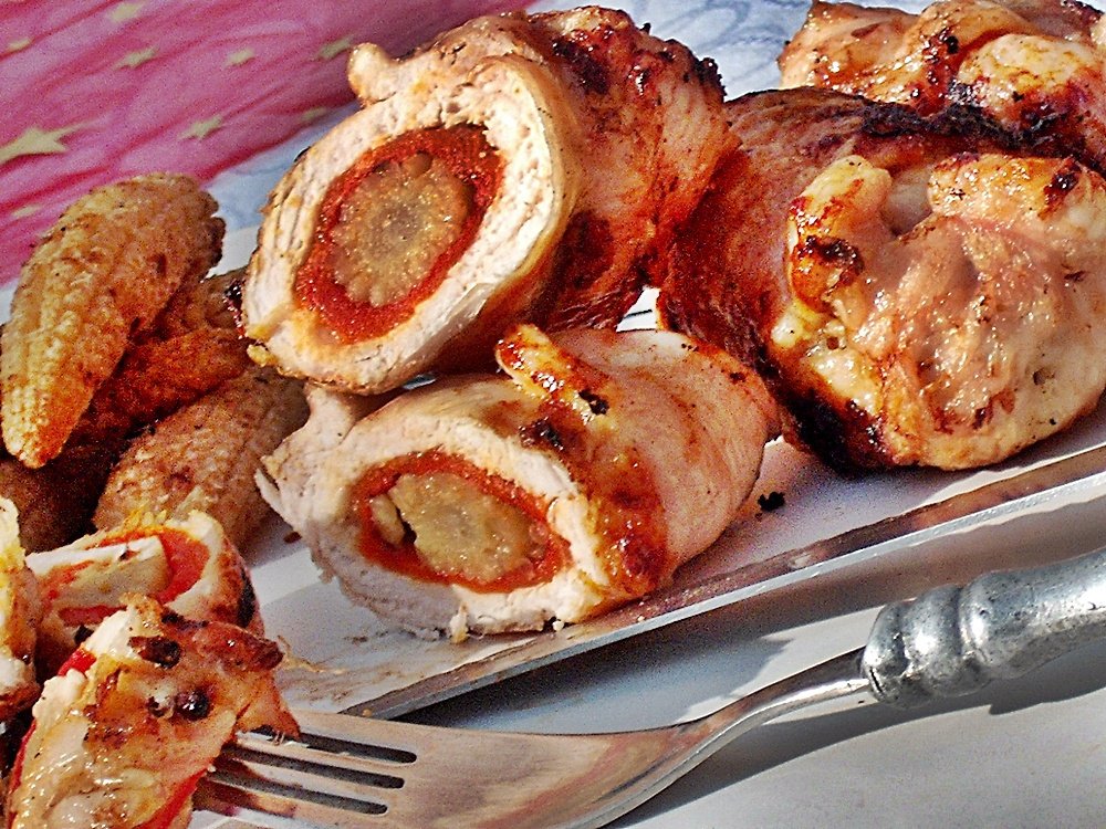 Minirulouri cu baby corn la gratar