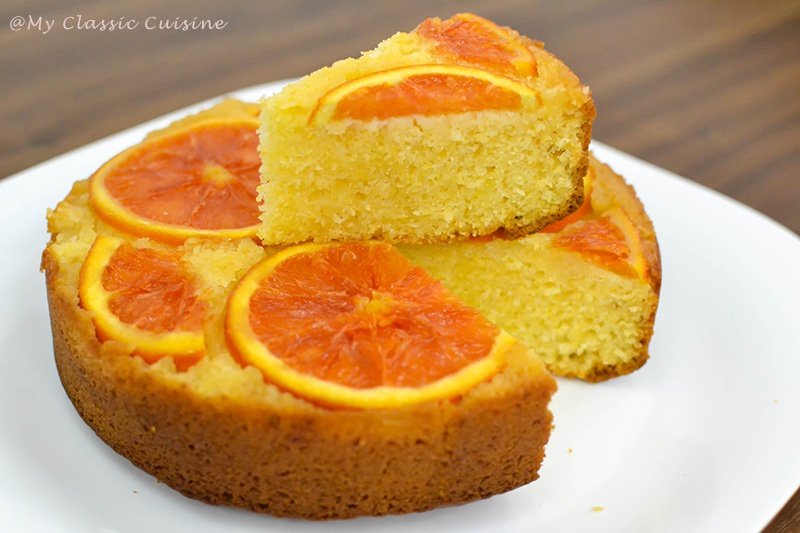 Prajitura Rasturnata cu Portocale Rosii