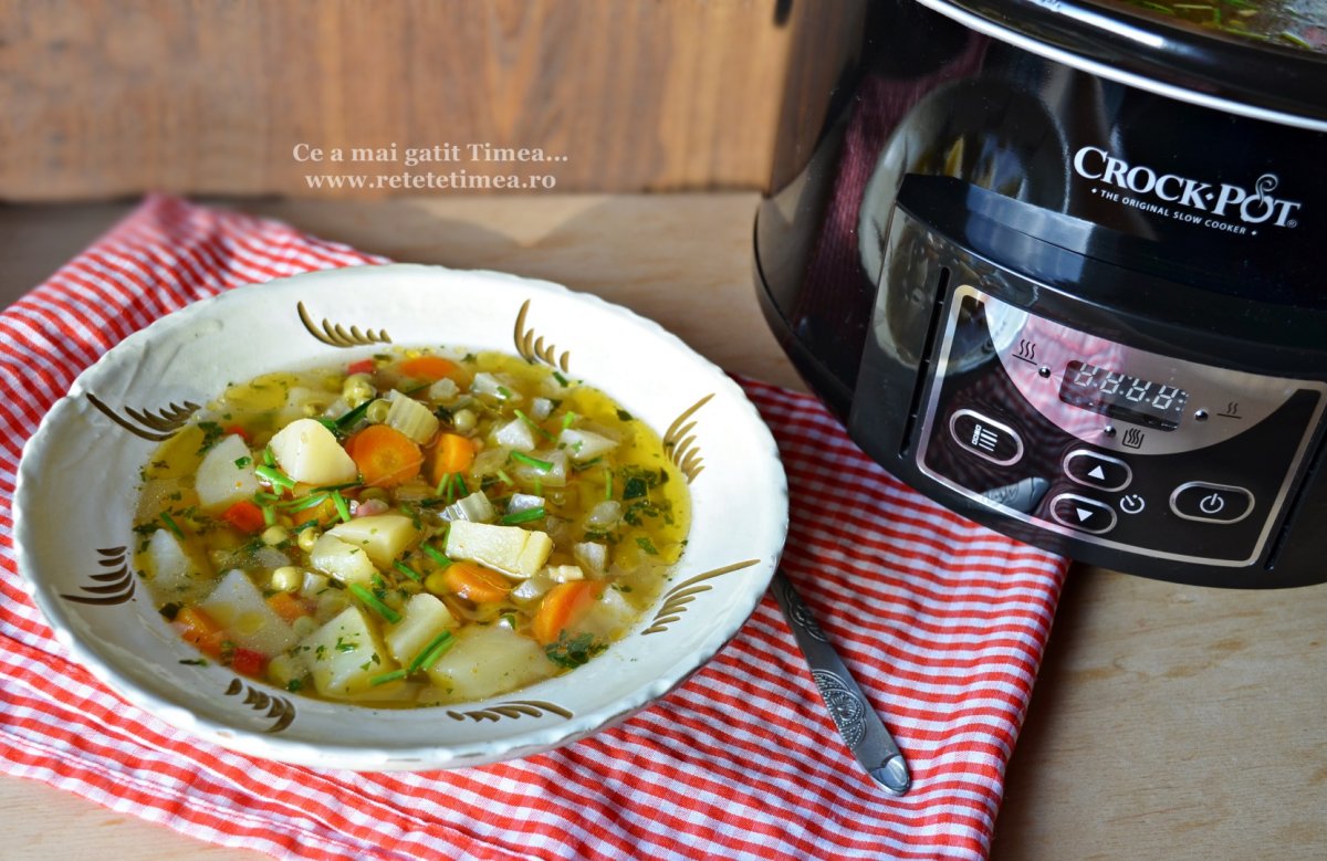 Ciorba de legume de post la slow cooker Crock Pot