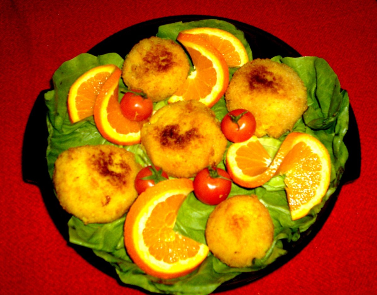 Arancini di riso cu piept de pui