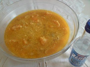 Supa de portocale cu cocos si piept de pui