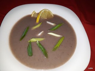 Supa crema de cartofi mov si hrisca