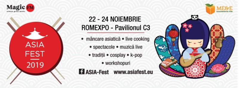 Te invitam la Colors of Asia, cea de-a șaptea ediție a Asia Fest care va avea loc între 22 – 24 noiembrie, la Romexpo