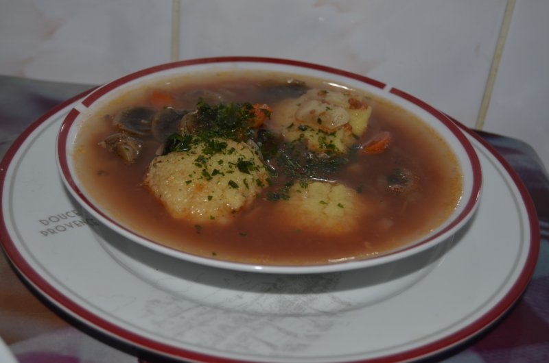 Supa de galuste cu ciuperci