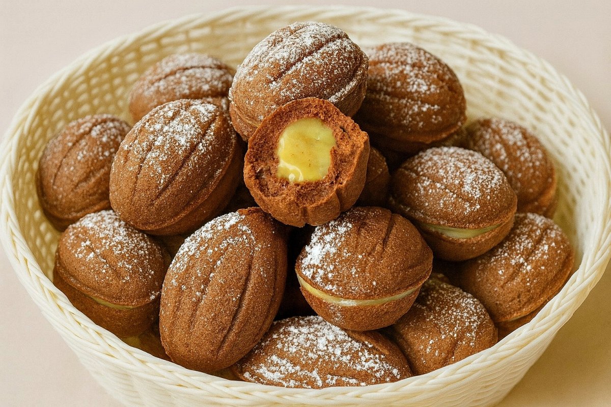 Reteta de nuci cu cacao si crema de vanilie - fragede, delicioase si aromate