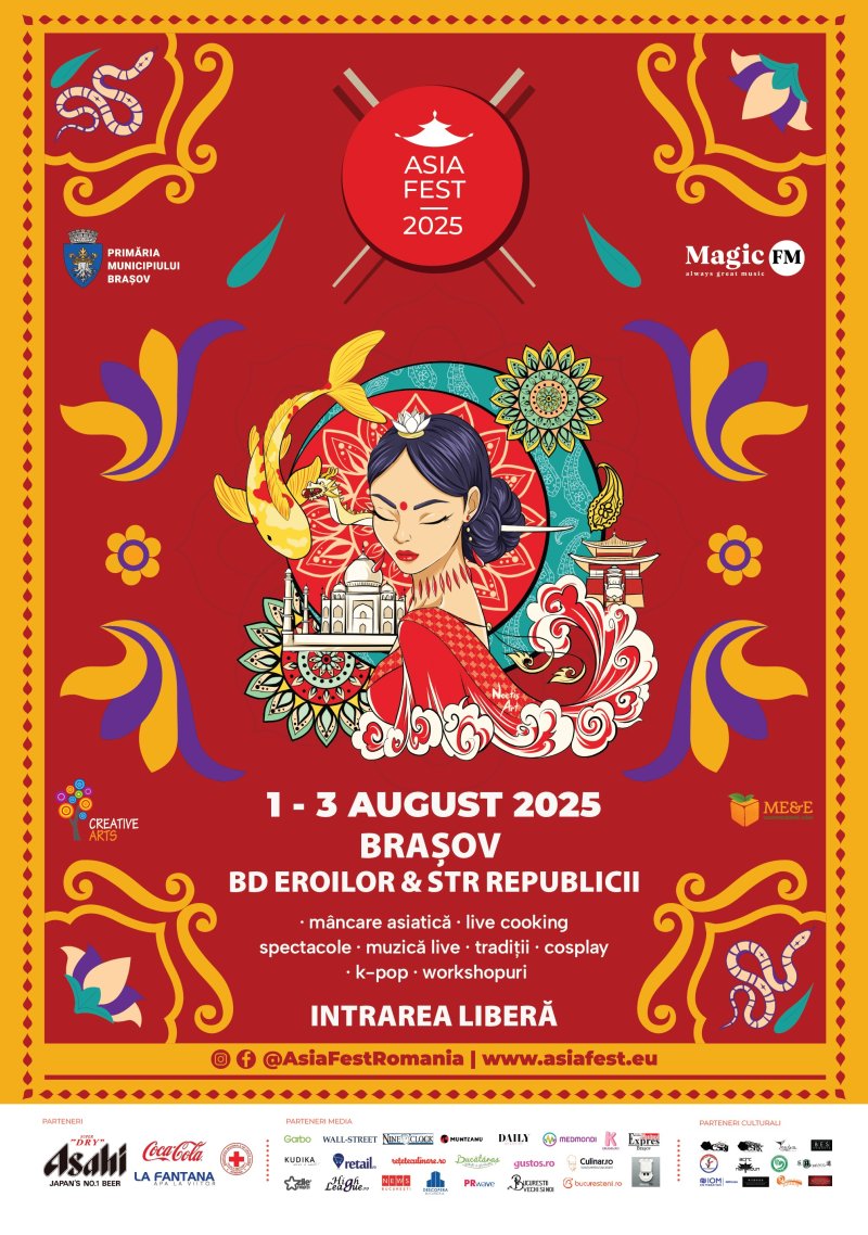 Asia Fest ajunge pentru prima dată la Brașov 1-3 august, trei zile de cultură și gastronomie asiatică în inima orașului