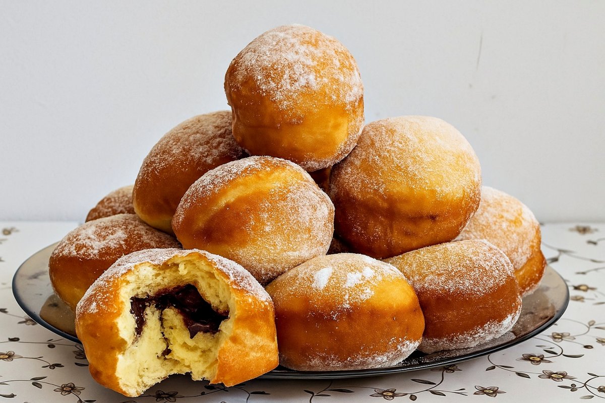 Gogosi pufoase umplute cu crema de ciocolata – reteta usoara pentru un desert care se topeste in gura