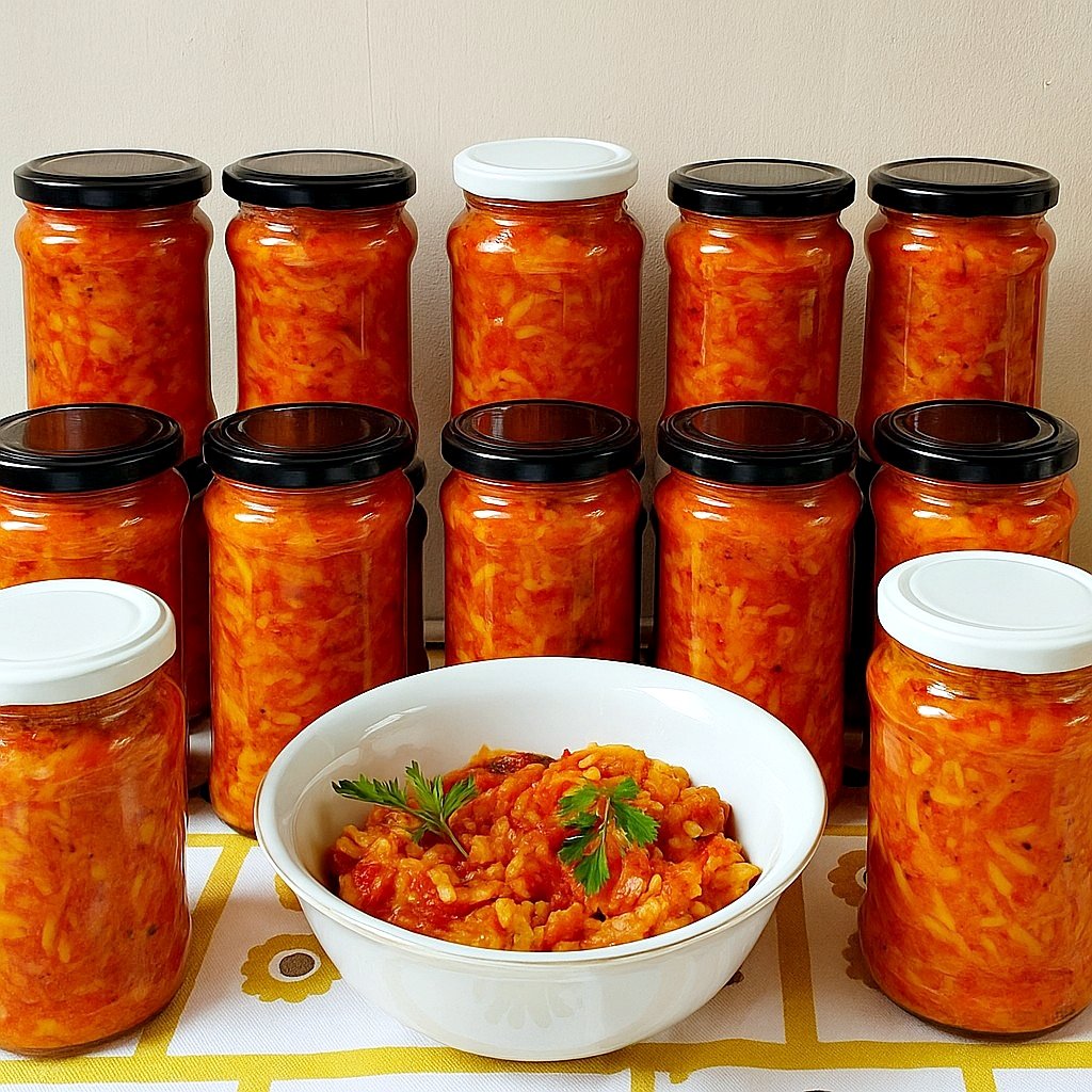 Tocana de legume cu orez pentru iarna – reteta simpla si gustoasa de conserva