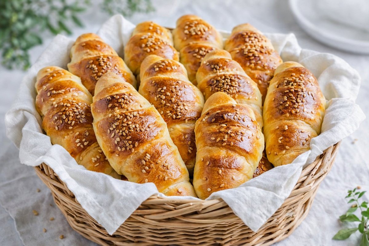 Cornuri cu branza - reteta de cornuri pufoase sarate cu branza telemea