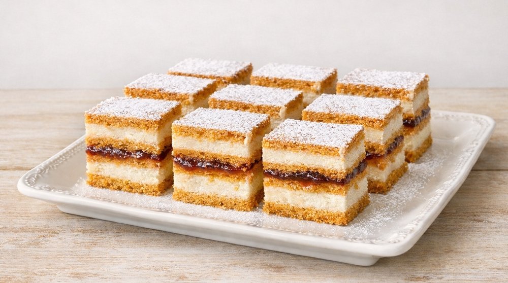 Prajitura cu bulion - reteta de post simpla si economica, cu foi fragede si crema fina de gris