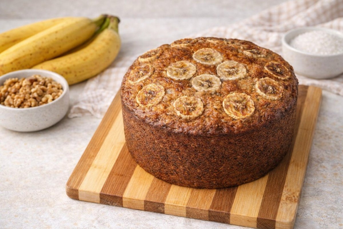 Prajitura pufoasa cu banane - reteta de post simpla si gustoasa