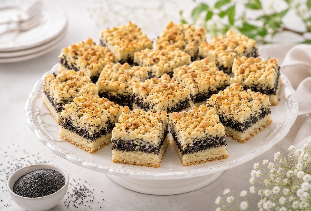 Prajitura frageda cu crema de mac - un desert fin, aromat si incredibil de gustos