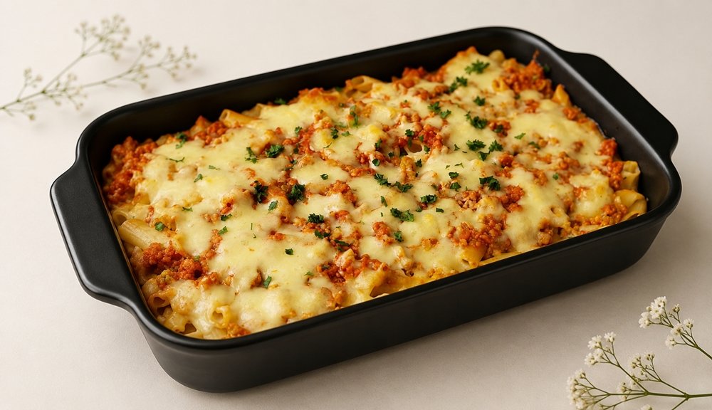 Paste cu carne tocata si mozzarella la cuptor - reteta simpla, gustoasa si satioasa