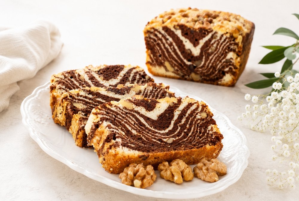 Chec din albusuri cu cacao si nuci - reteta simpla pentru un desert pufos si delicios