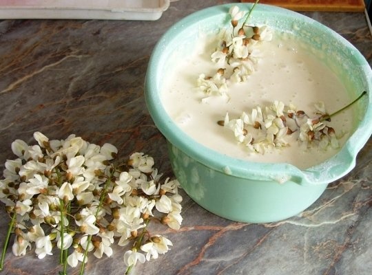 Prajituri (gogosi) din flori de salcam