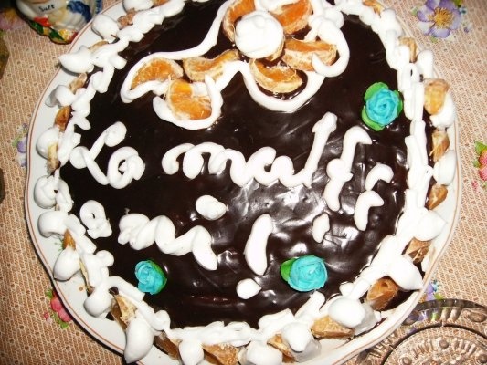 tort de ciocolata si frisca si mandarine