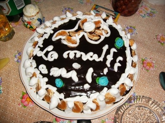 tort de ciocolata si frisca si mandarine