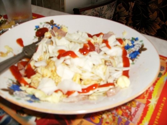 omleta cu carne si varza