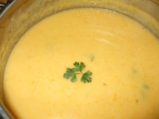 Supa crema de legume cu crutoane picante