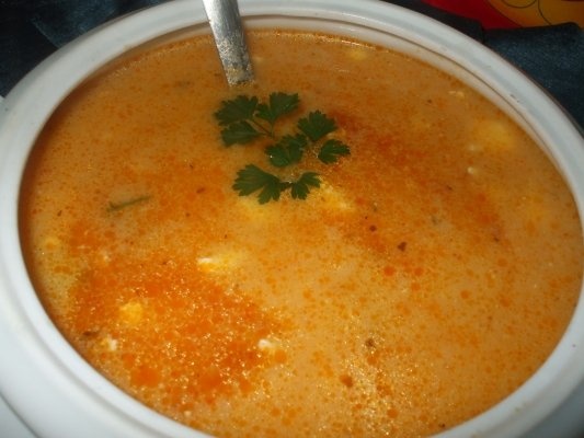 Supa crema de legume cu crutoane picante