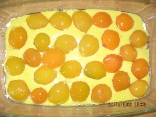 Prajitura cu branza si caise