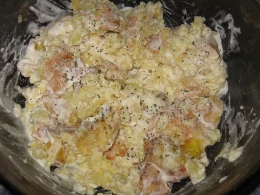 Cartofi copti in cuptor cu crochete de pui