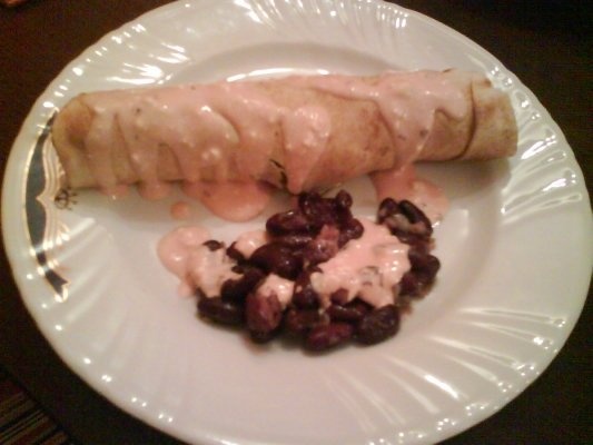 Fajitas cu garnitura de fasole rosie