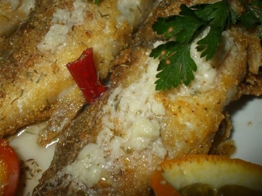 Salau prajit cu usturoi