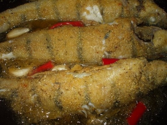 Salau prajit cu usturoi