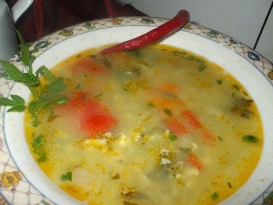 Ciorba de aripa de curcan cu zdrente de spanac