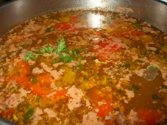 Ciorba de aripa de curcan cu zdrente de spanac