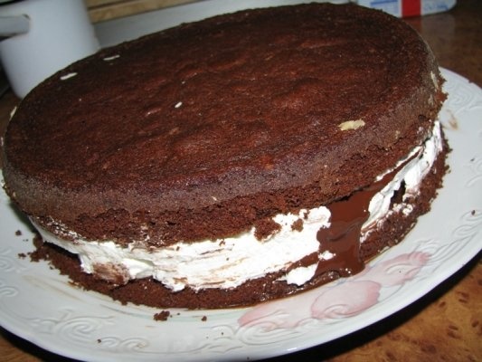 Tort cu blat de cacao si crema de ciocolata