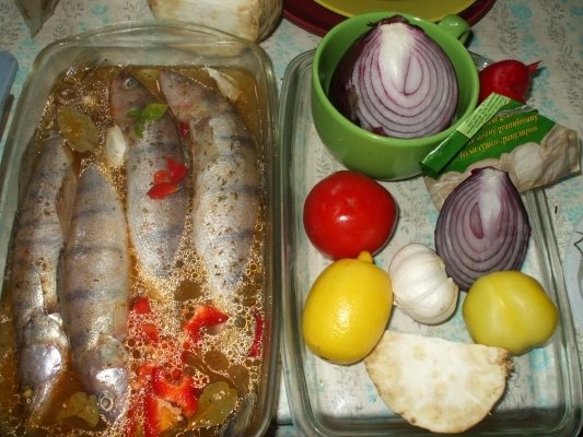 Salau marinat la cuptor