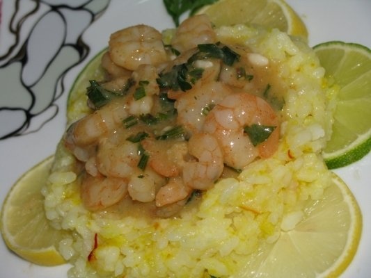 Sote de creveti cu orez auriu