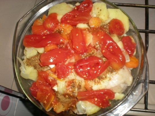 Pulpe de curcan la cuptor cu legume si zatar