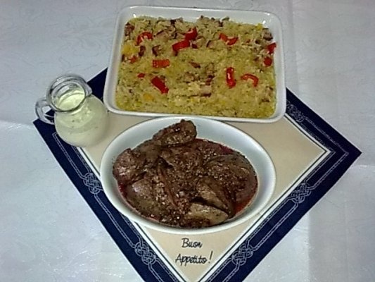 Ficatei de curcan cu rizotto